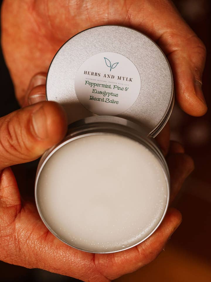 Peppermint, Pine & Eucalyptus Beard Salve for wholesale by Herbs and Mylk