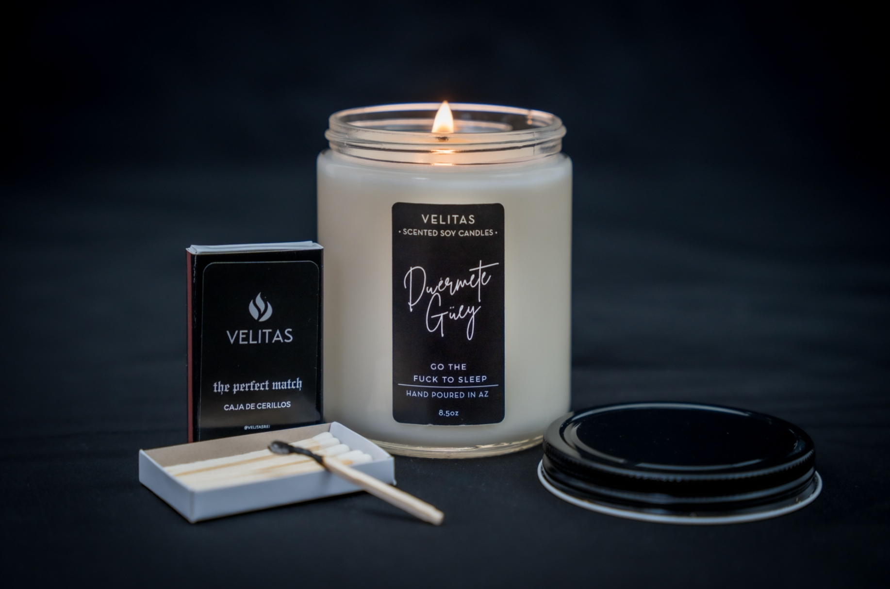 Velitas - Wholesale Jar/Filled Candle - DUÉRMETE GÜEY2