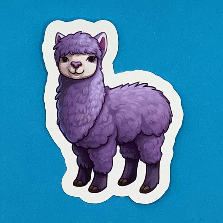 Adesivo impermeabile in vinile Lavender the Alpaca per la vendita all'ingrosso da parte di Something Personal