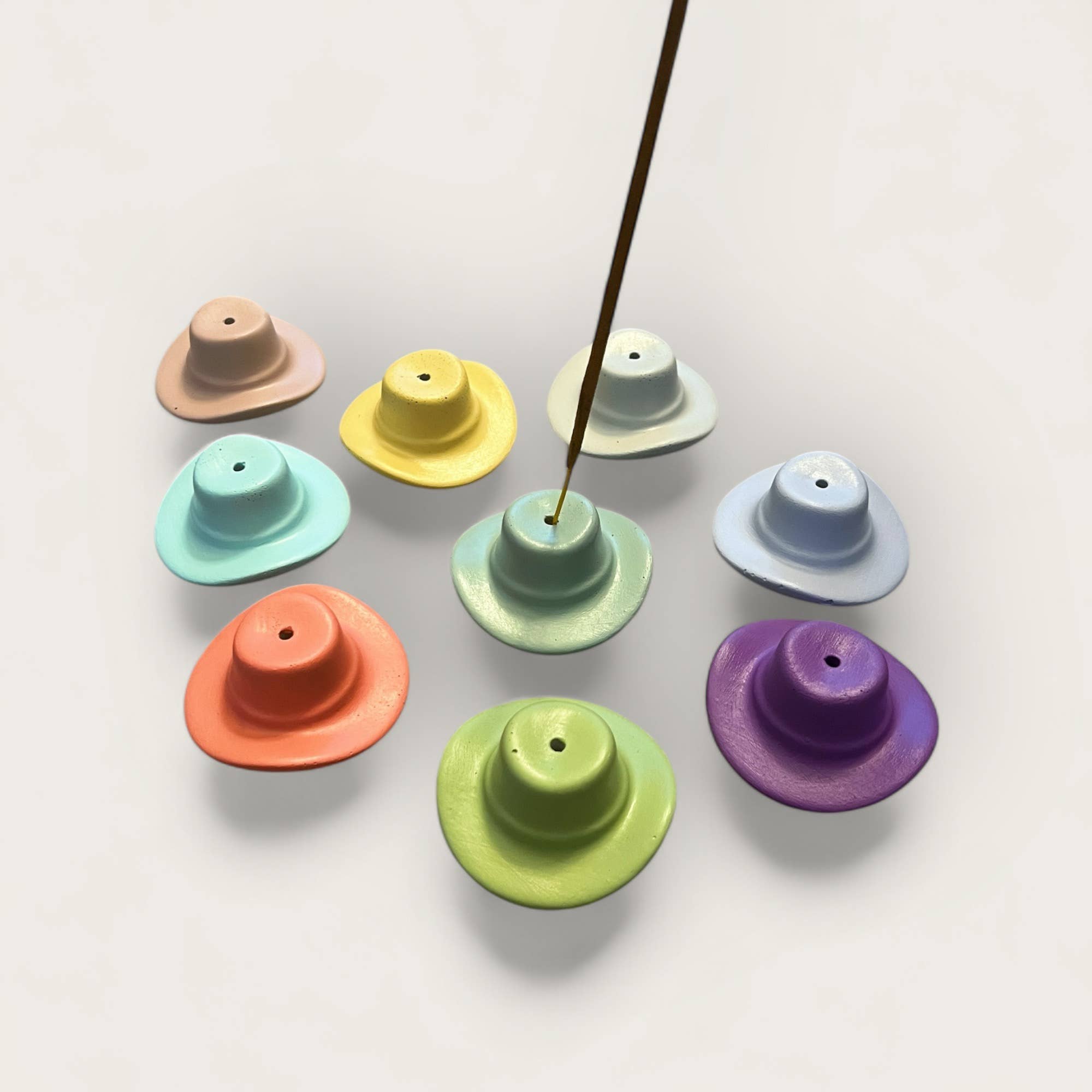 Fire and Moth Co - Wholesale Incense Holder - Colorful Concrete Cowboy Western Hat Incense Holder6