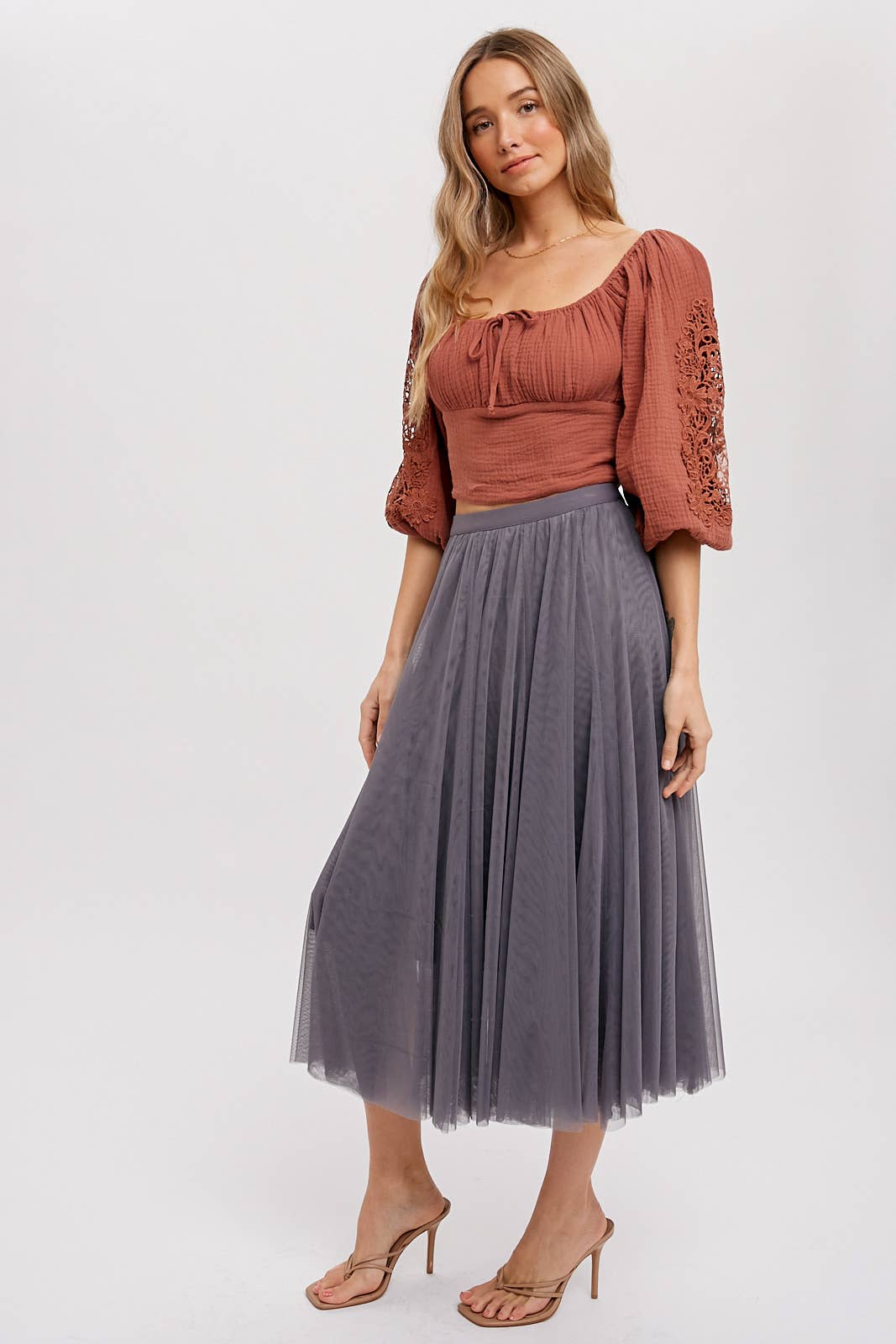 Bluivy - Wholesale Skirt - Women's - TULLE MIDI SKIRT33