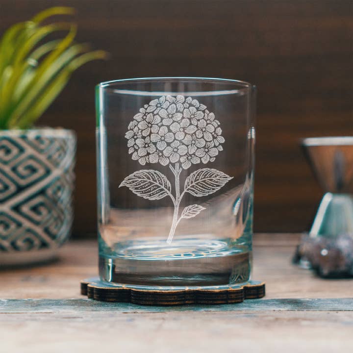 Hydrangea Glasses for wholesale by Benoit's Design Co.