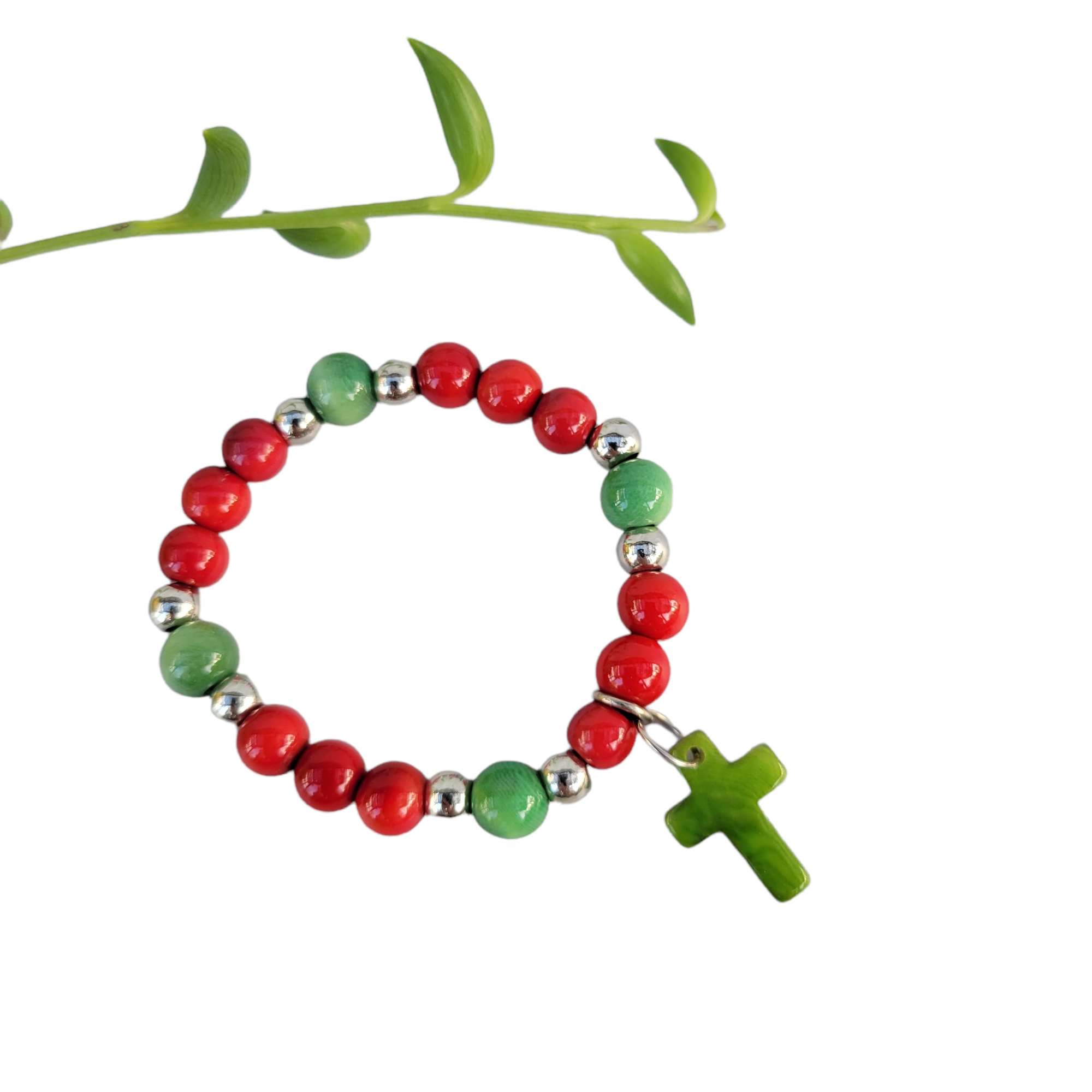 Organic jewelry by Allie – wholesale Charm/dangle bracelet – Cross charm bracelet for kids/ catholic gifts0