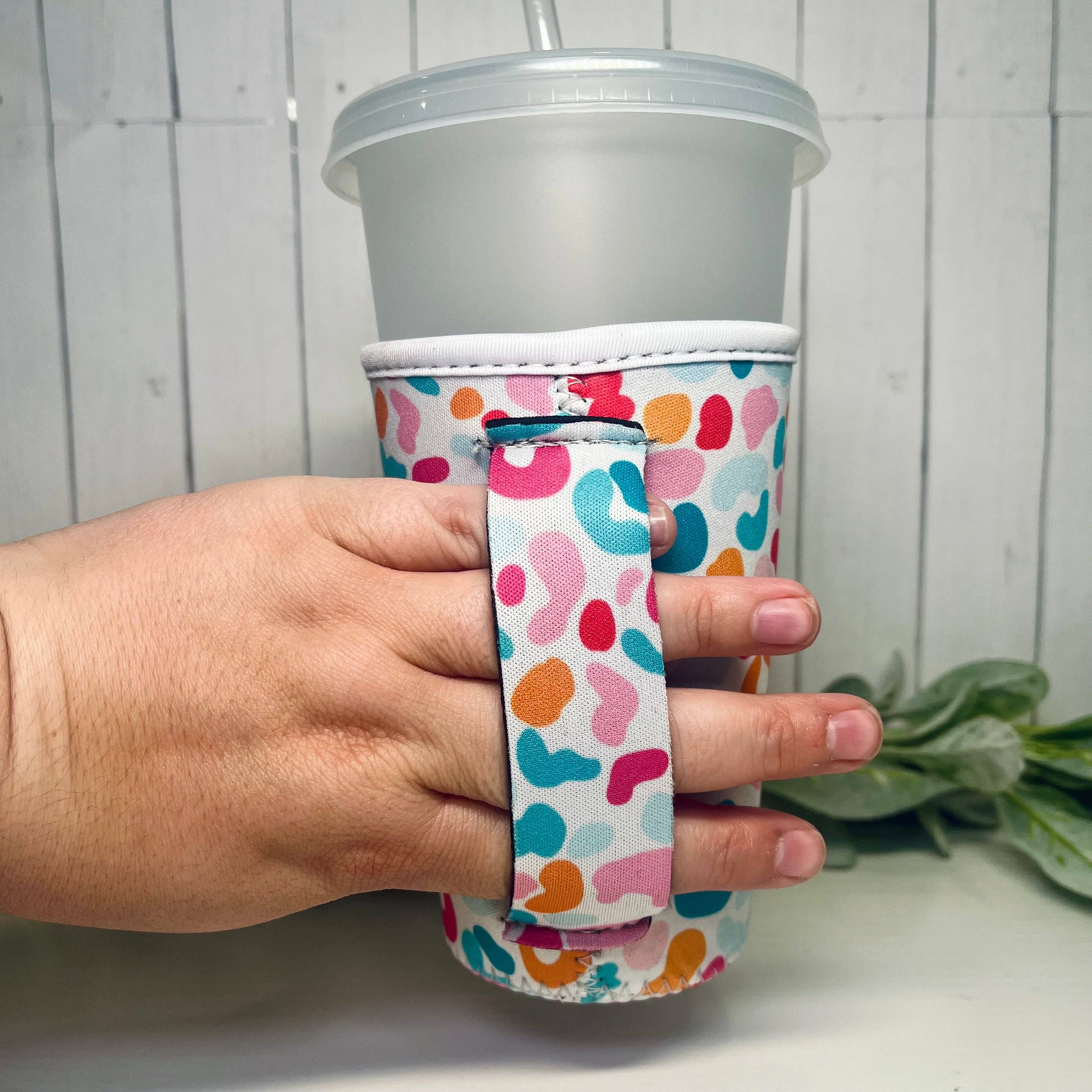 Mint Print Shop & Co - Wholesale Drink Huggers & Koozies - Cheetah Drink Sleeve With Handle | Medium2