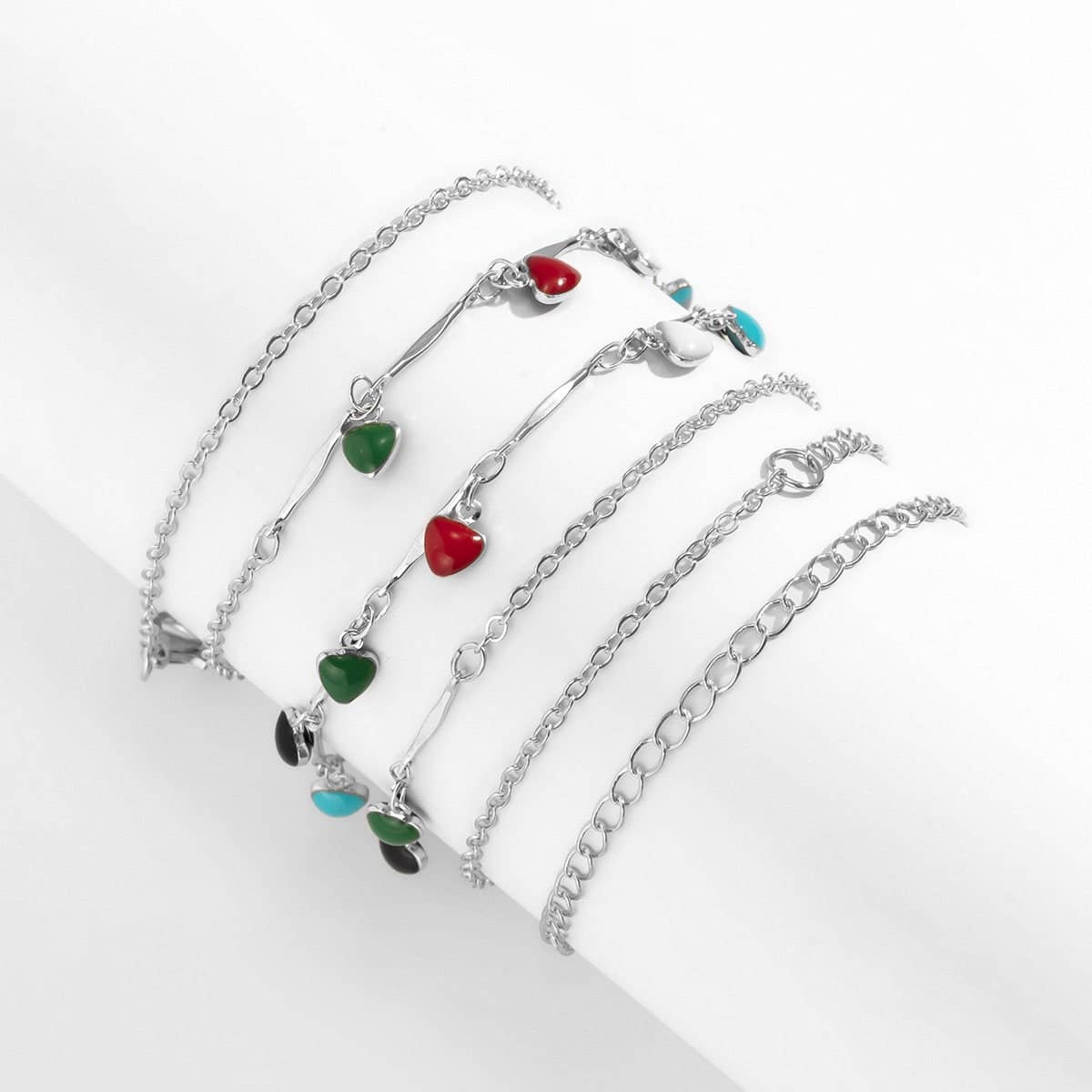 Perimade & Co. LLC - Wholesale Face/Body Chain - Boho Enamel Heart Charm Waist Belly Chain in Solid Copper6