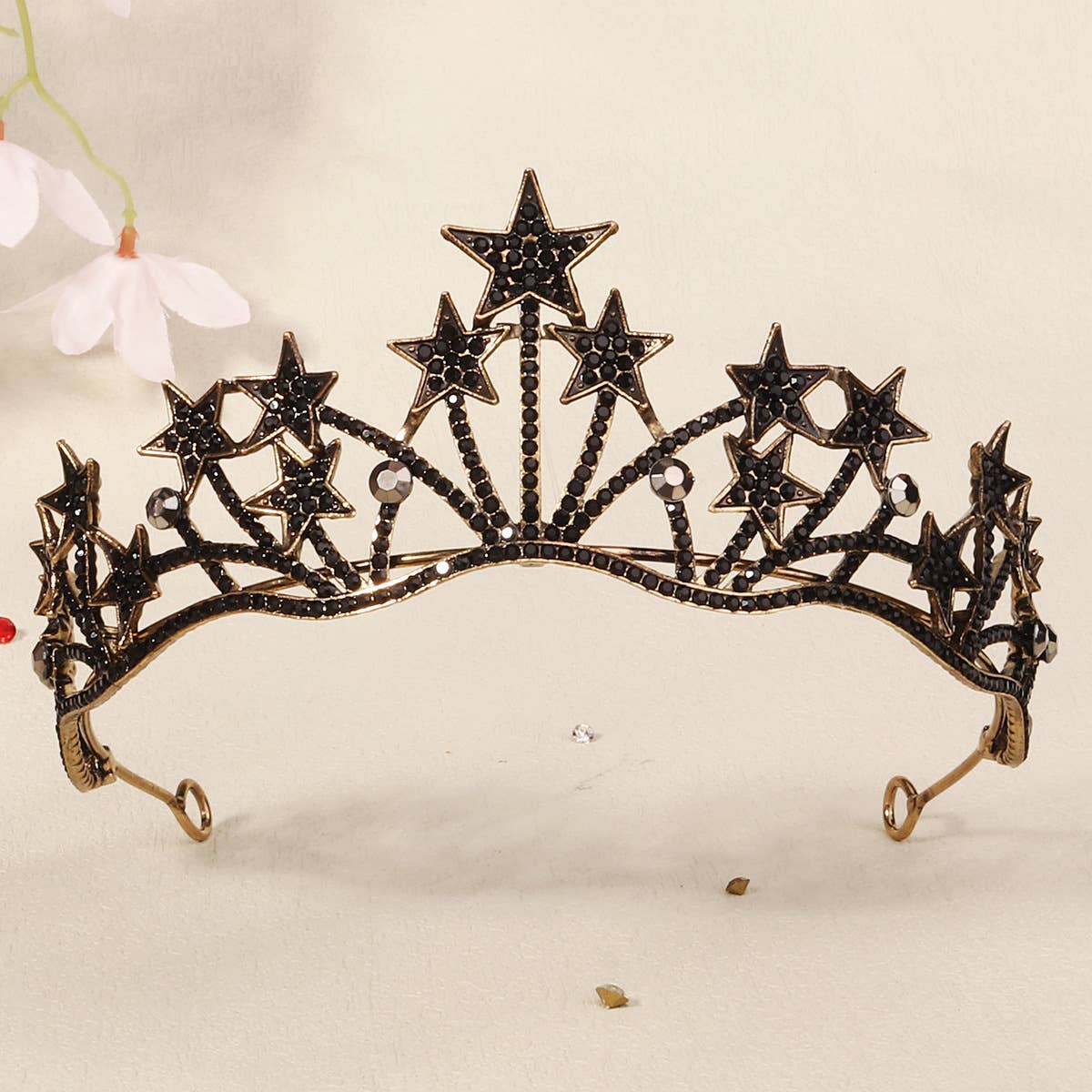 Tourtiwi - Wholesale Tiara - Women's - Obsidian Tiara Rhinestone Alloy Headdress Black Crown10