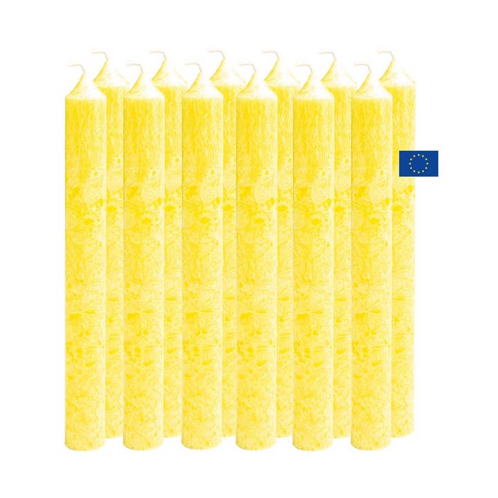 Ljus av ljusgul stearin i låda för wholesale av Ecodis - Grand Beau