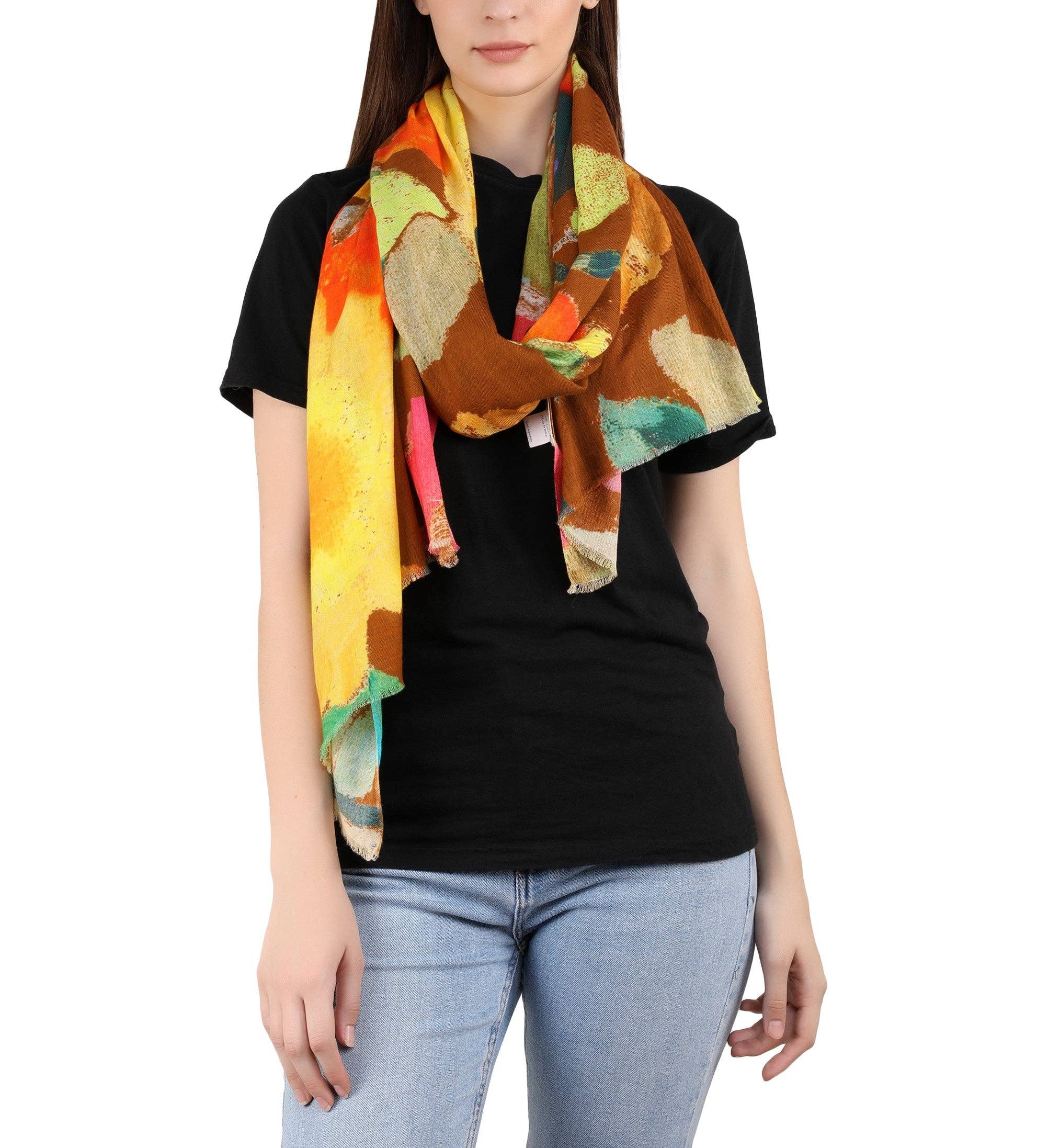 Continents Brands - Wholesale Scarf - Women's - Jugnie Nova Star Cotton Printed Cashmere Scarf for Women3