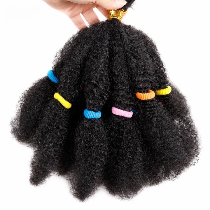 Tranças sintéticas afro crespas e encaracoladas, extensões de cabelo curto de 30 cm para mulheres afro por atacado de Queenshopbeauty