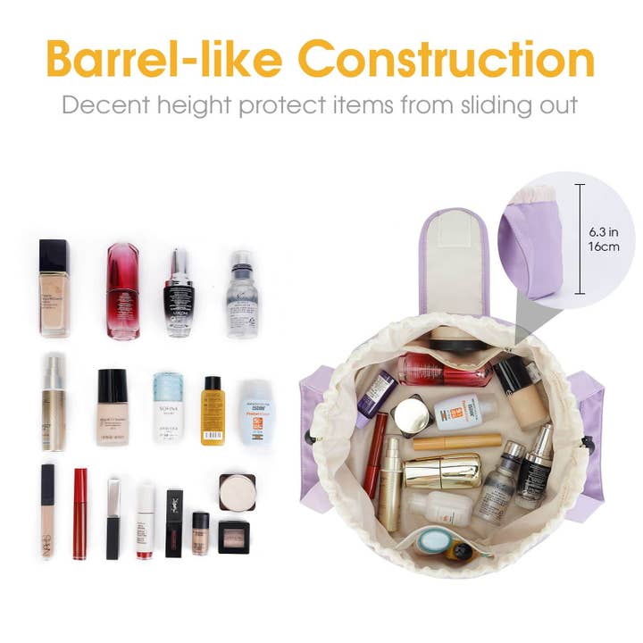 wandf - Wholesale Makeup/Cosmetic Bag - Barrel Drawstring Makeup Bag Large Cosmetic Toiletry Bags45