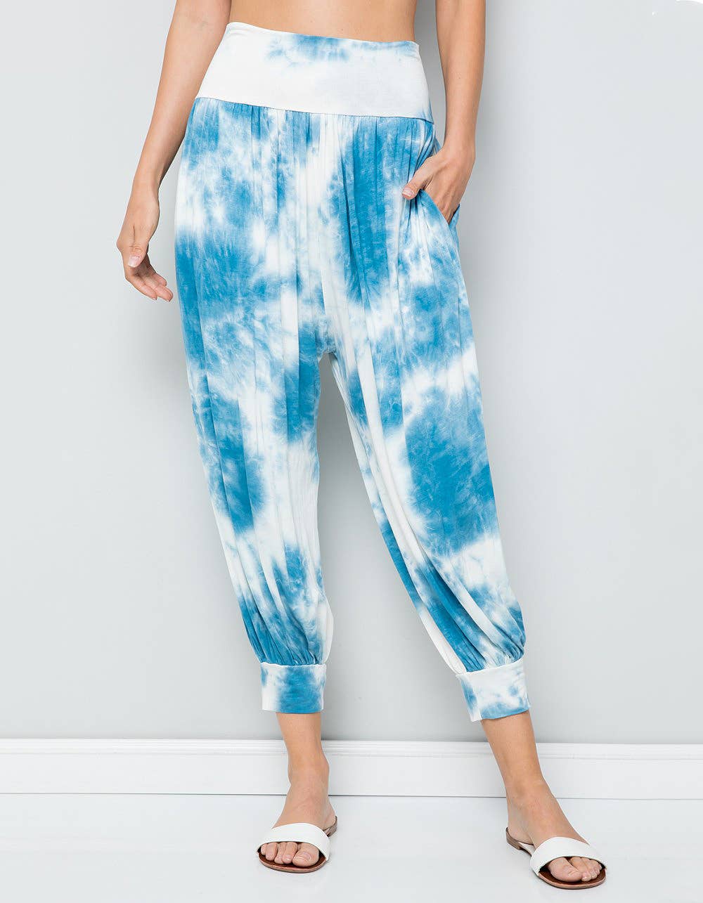 Multi Colored Tie-dye harem pants (CH-159) for wholesale on Faire2