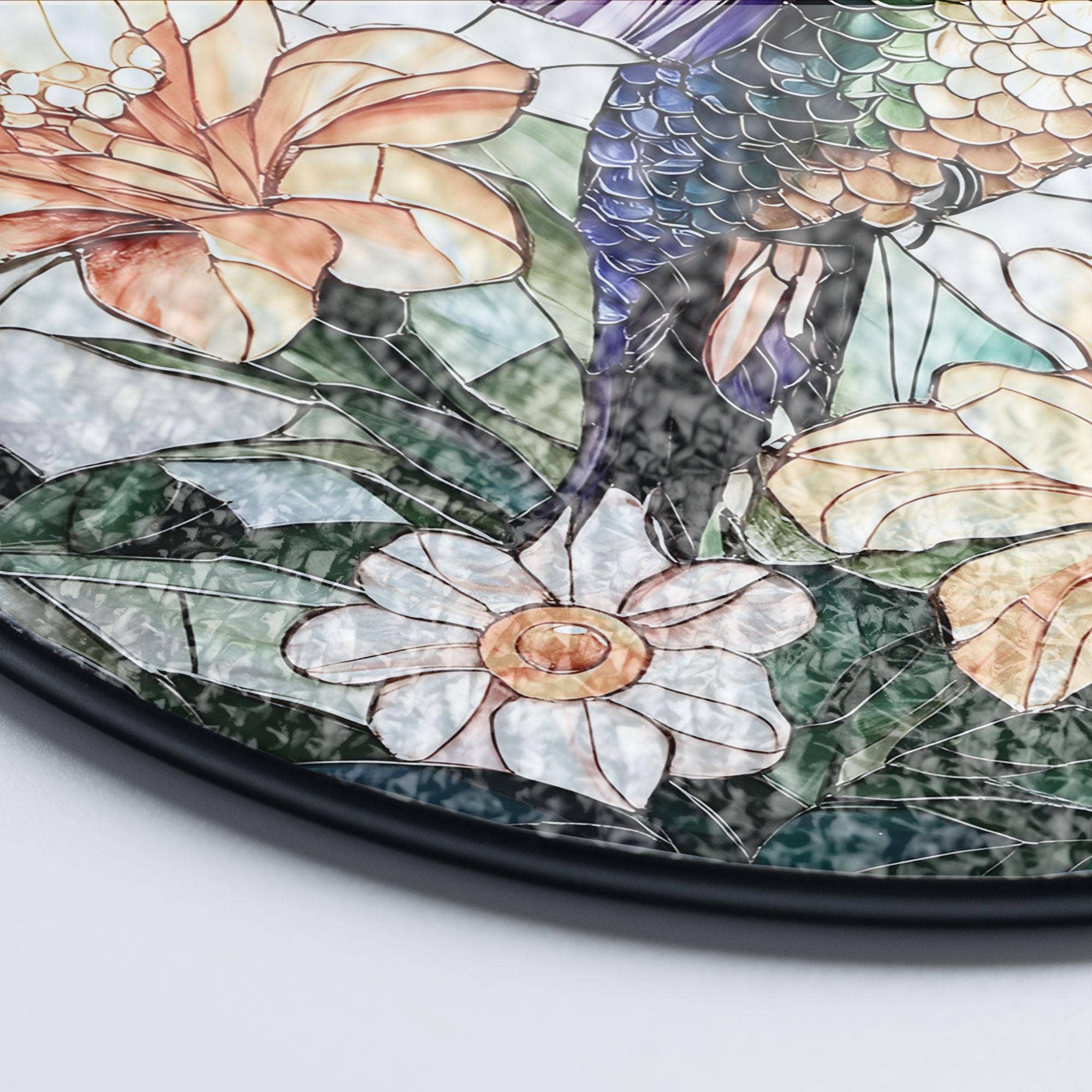 TMLECOM LTD – wholesale Suncatcher – Hummingbird Glass Suncatcher, ,Bird With Flower Window Decor4