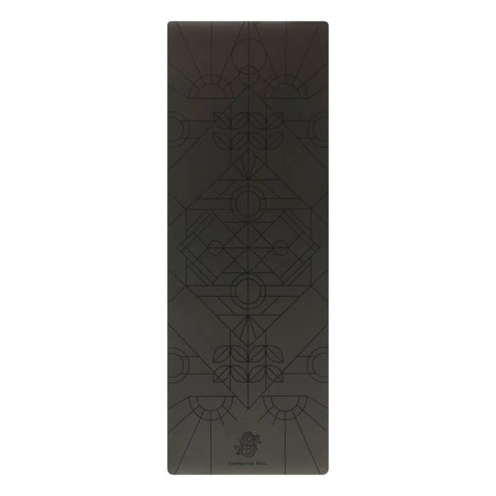 Supported Soul - Wholesale Yoga Mat - Professional Grip Yoga Mat - Deco Alignment (Black)