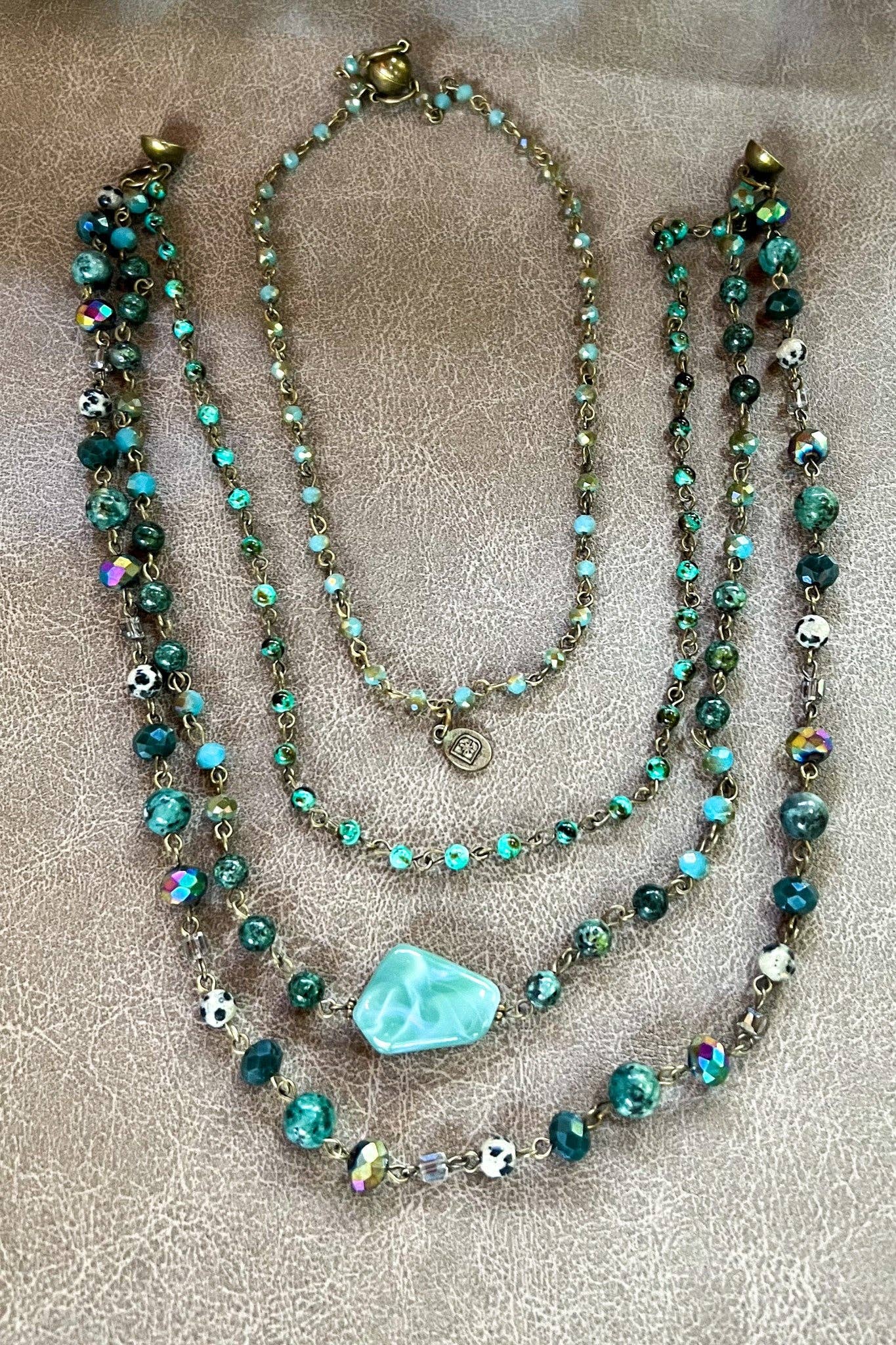 Dylan Designs - Wholesale Beaded/Pearl Necklace - Camden Necklace African Turquoise2