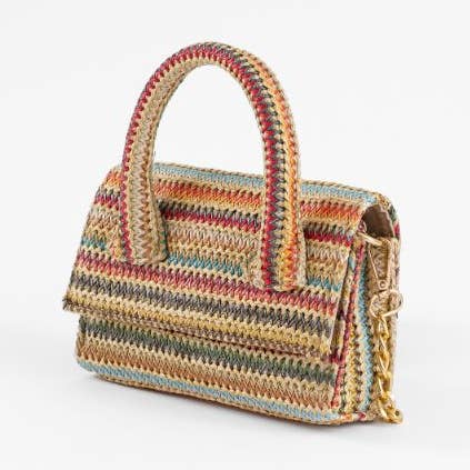 Multicolour Straw Micro Bag for wholesale by Elektra's Workshop