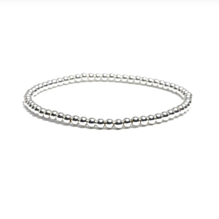 3mm Silver Bead Bracelet for wholesale by Callie Lee ®️