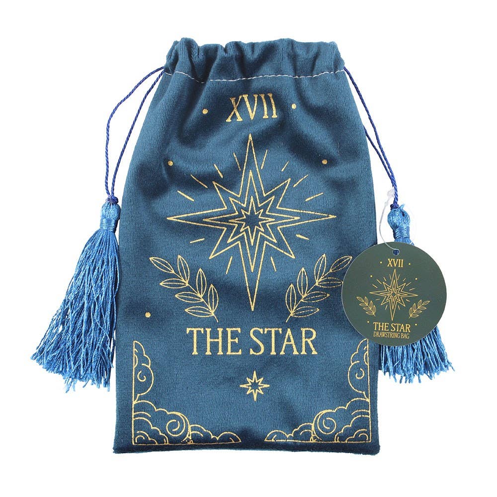 WONDER IMPORTS AUSTRALIA - Wholesale Drawstring bag – Unisex - The Star Vintage Tarot Velvet Drawstring Bag1