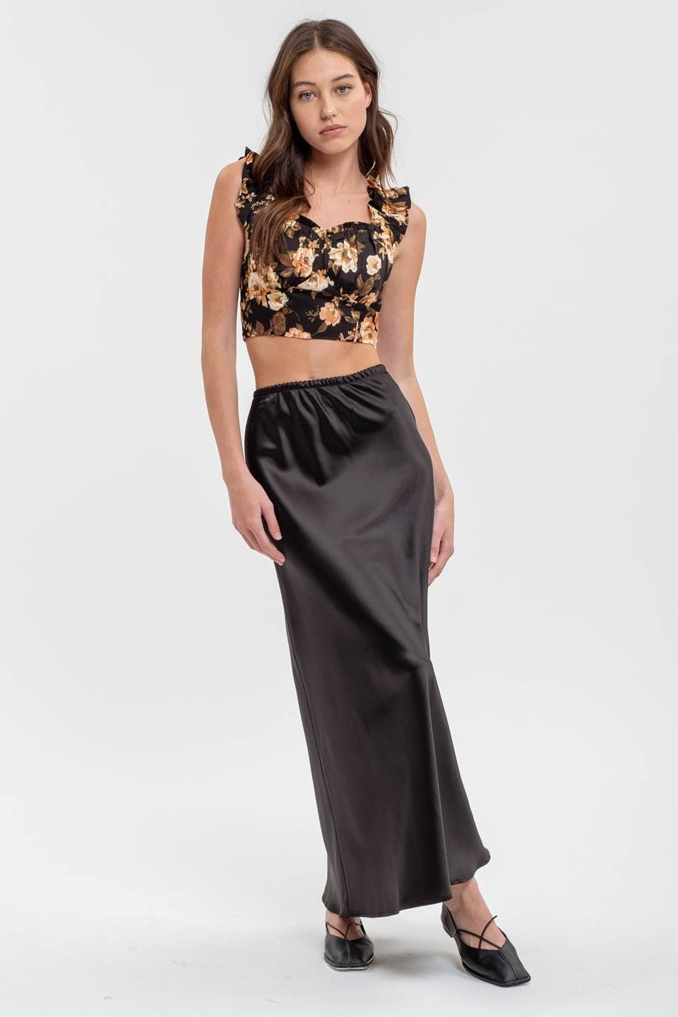 Blu Pepper - Vente Chemisier – femme - Haut court à bretelles à volants floraux6