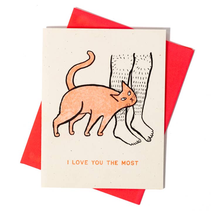 Bromstad Printing Co. - Wholesale Love Card - I Love You The Most - Risograph Card