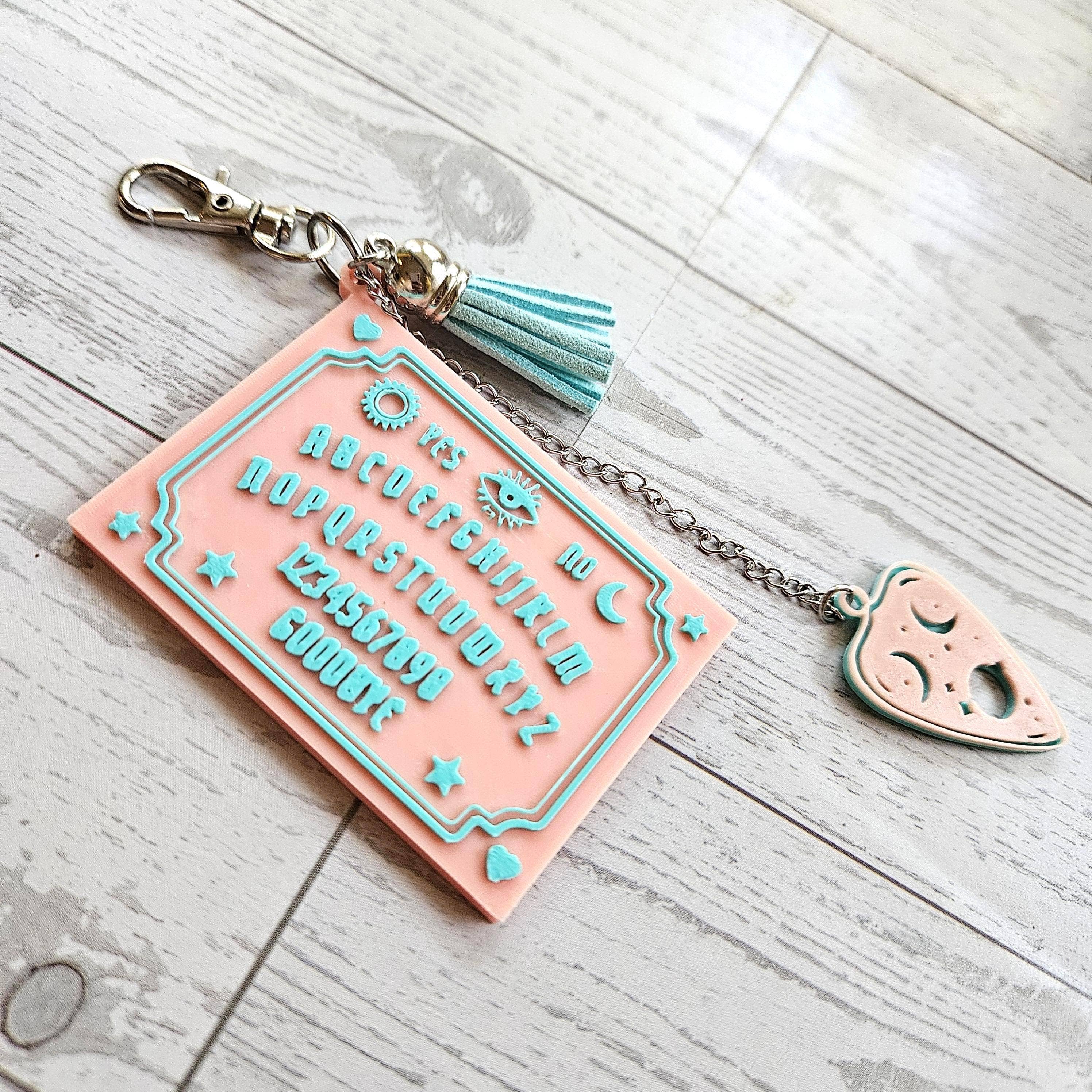 ShesSoCrafty Goods - Vente Porte-clés – femme - Porte-clés planche parlante imprimé en 3D inspiré de la divination3