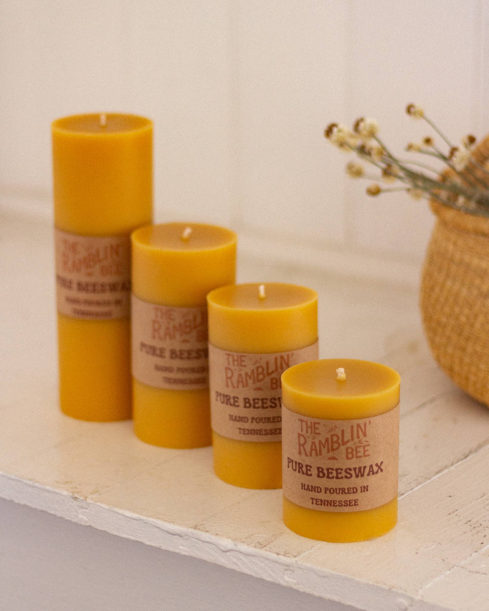 The Ramblin' Bee - Wholesale Pillar Candle - Beeswax Pillar Candle6