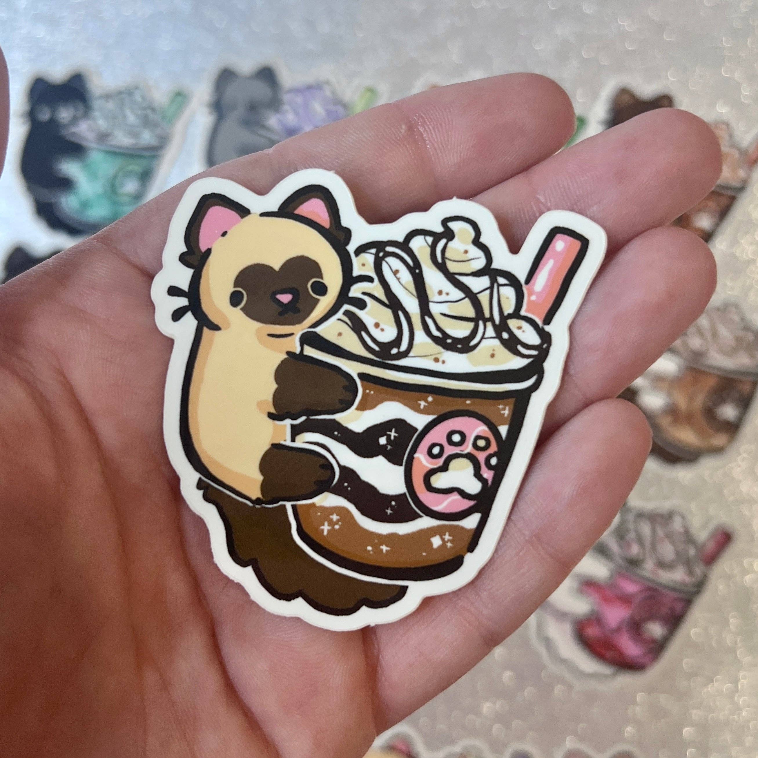 Woolblossom - Wholesale Sticker - Kitty Frappe ~ Stickers10