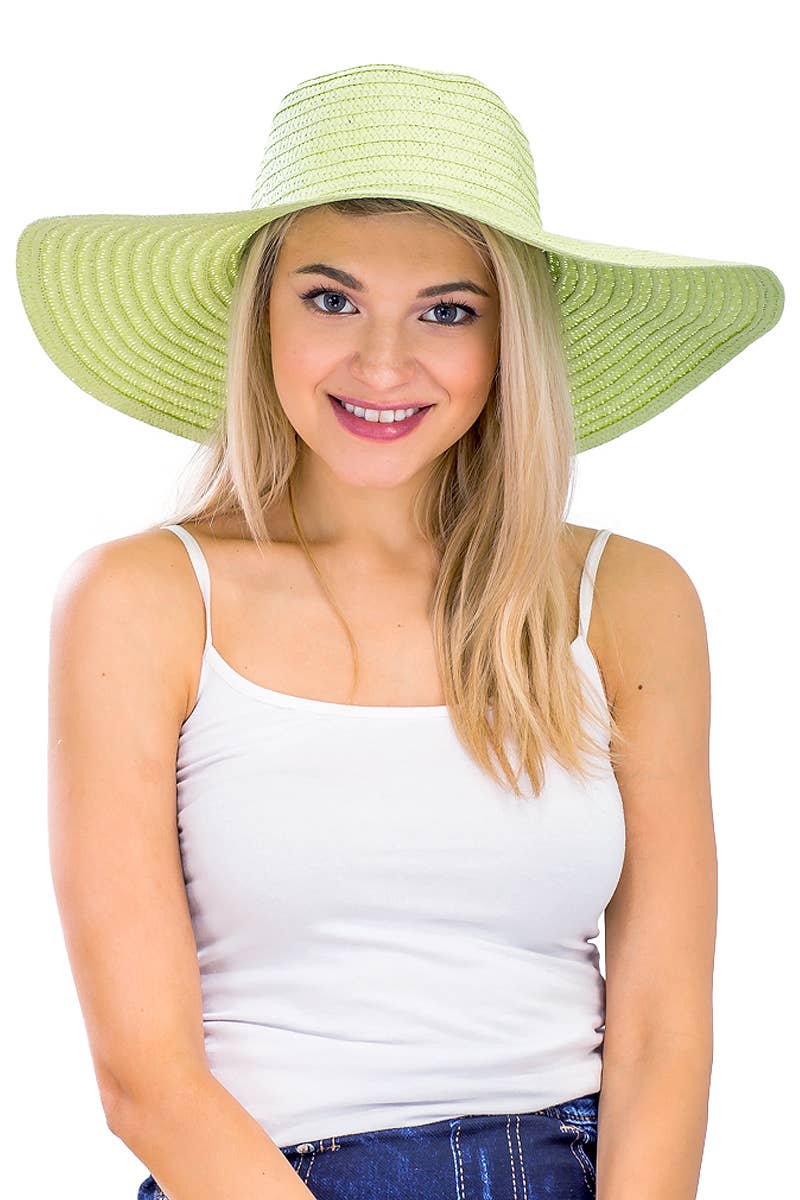 Cap Zone - Wholesale Straw Hat - Women's - Thin Light-Weight Floppy Straw Beach Sun Hat21