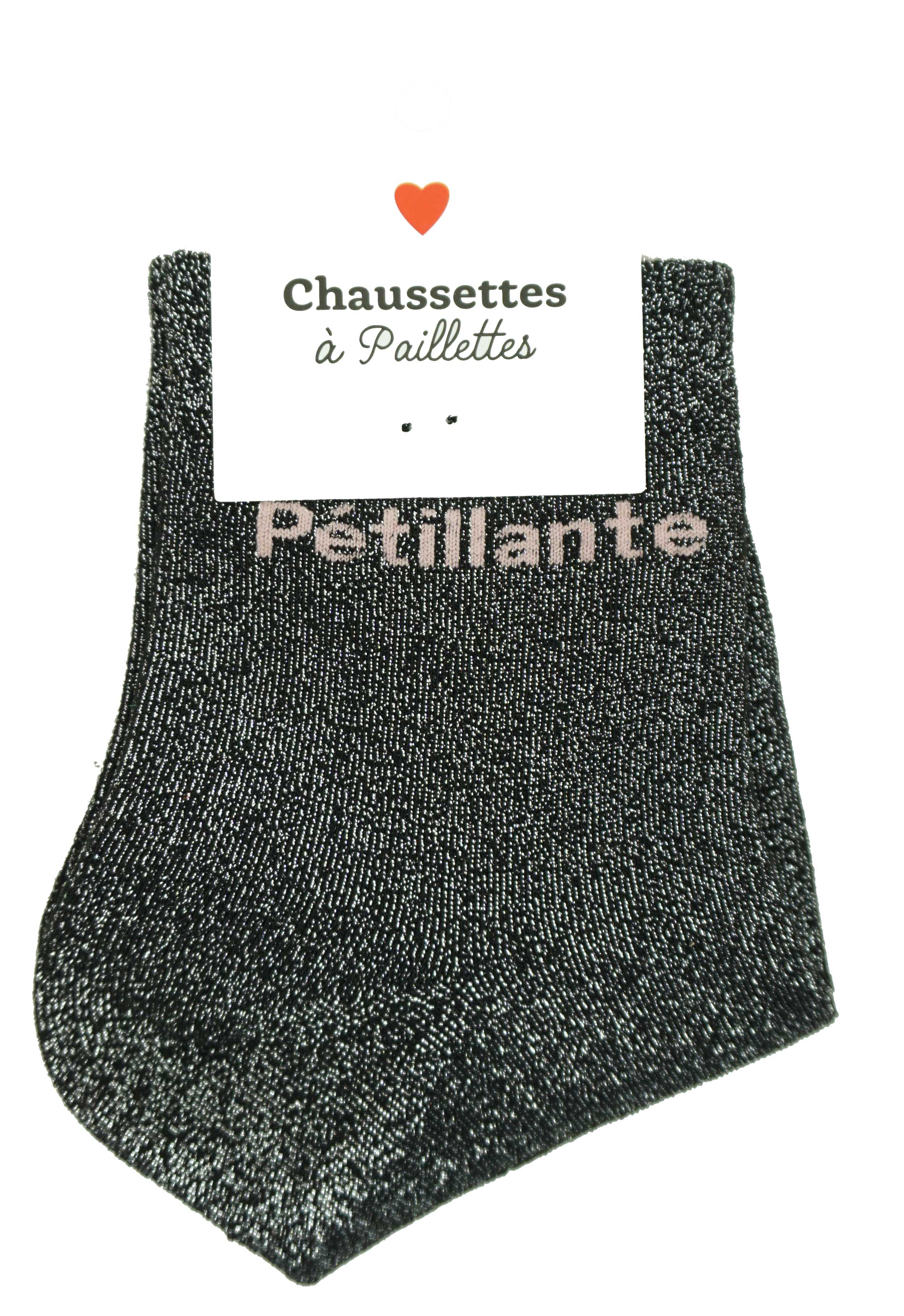 Anais - Vente Chaussettes – femme - Paire de chaussette à paillette message9