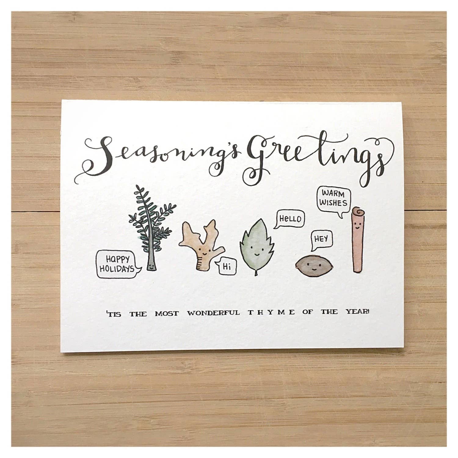 kenziecards - Wholesale Christmas Card - Holiday – “Seasonings Greetings” Card with Cute Spices 1