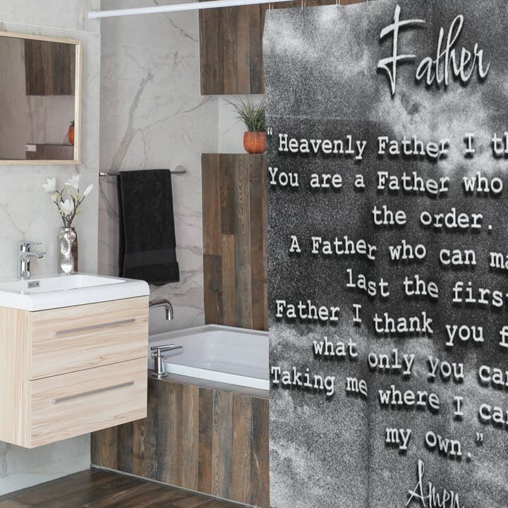 Cortina de chuveiro única, resistente à água lavável, decoração da casa de banho, cortina de chuveiro Boho, Cortina de chuveiro da quinta, cortina de chuveiro inspiracional por atacado de Ambiguous Designs