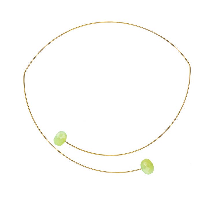 Asymmetric Neckwires with hand-cut gemstones for wholesale by Melissa McArthur - Jewellery Made in London