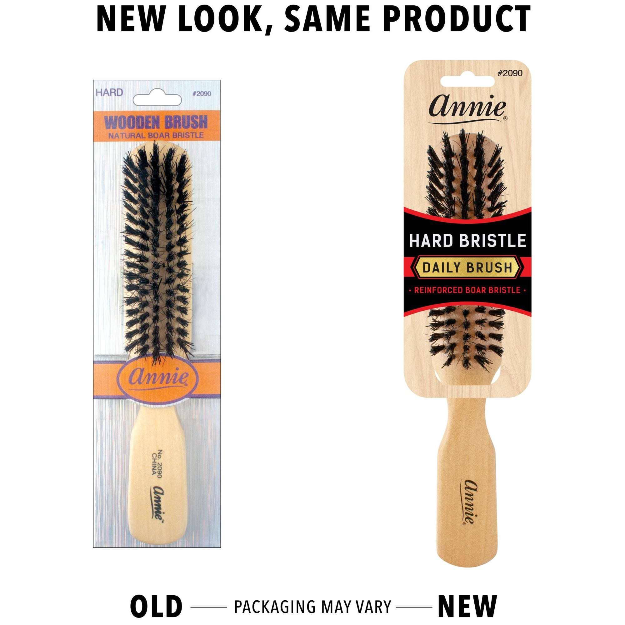 Annie International, Inc. - Wholesale Hair Brush/Comb - Annie Hard Wooden Brush Boar Bristle 5 Row2
