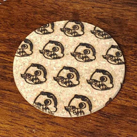 Natty Boh Pattern Cork Coaster - INDIVIDUAL COASTER for wholesale by LeRoy Woodworks