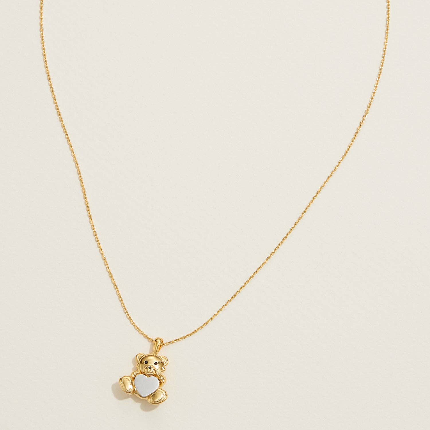 Gold Dipped Teddy Bear Heart Necklace for wholesale on Faire2