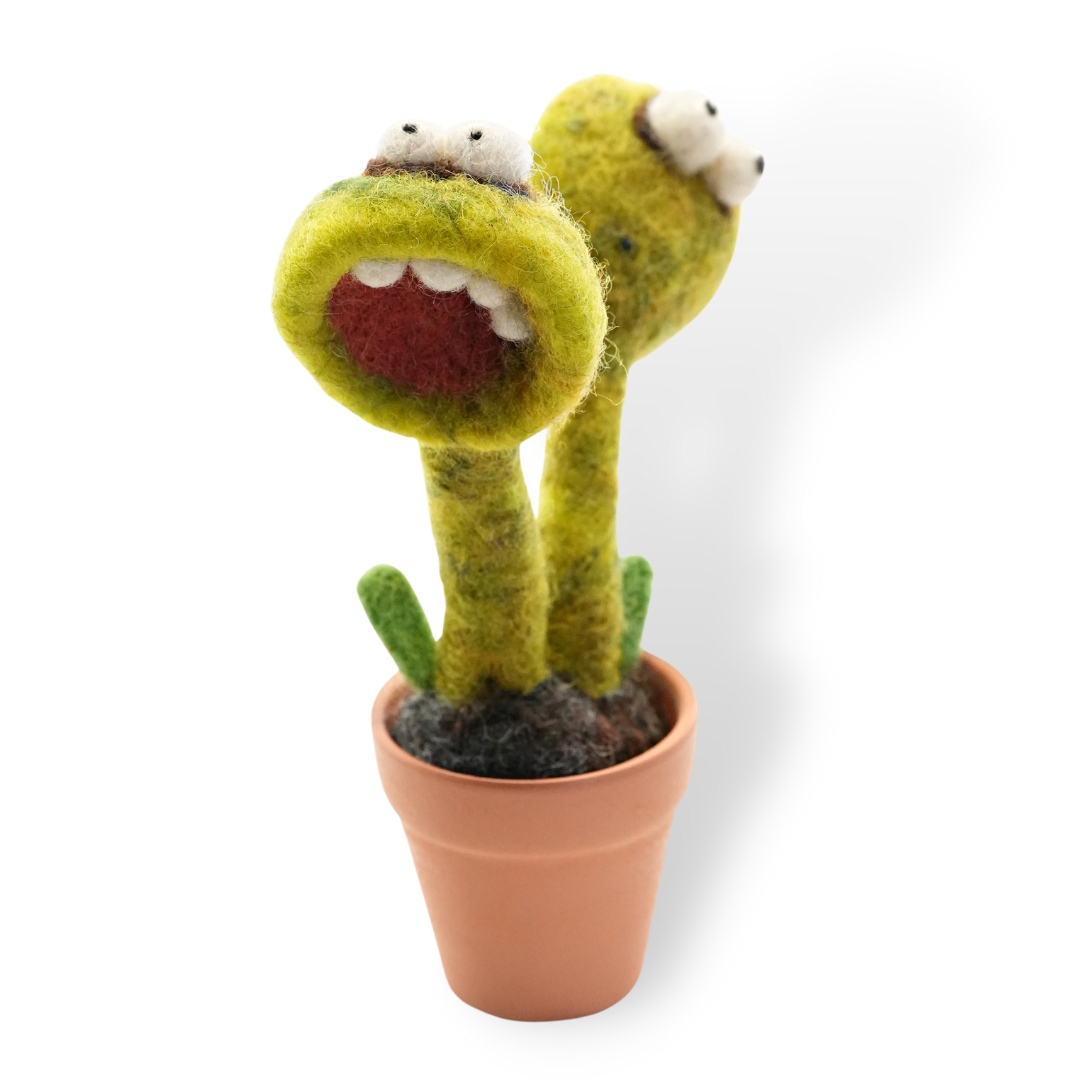 Woolbuddy - Wholesale Plant Pot - Handmade Wool Needle Felted Pooka Plant1