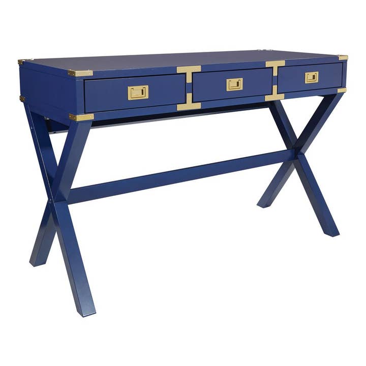 Bureau Wellington 116 cm avec Prise électrique, finition bleu lapis pour la vente par Greenwestons