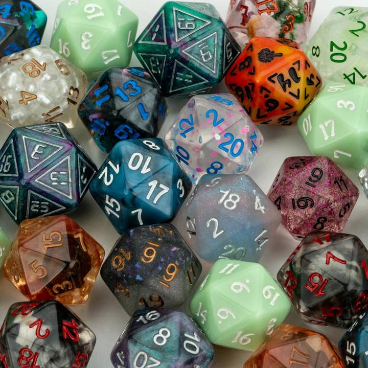 FanRoll by Metallic Dice Games - Wholesale Dice - Half Pound of Assorted d20's