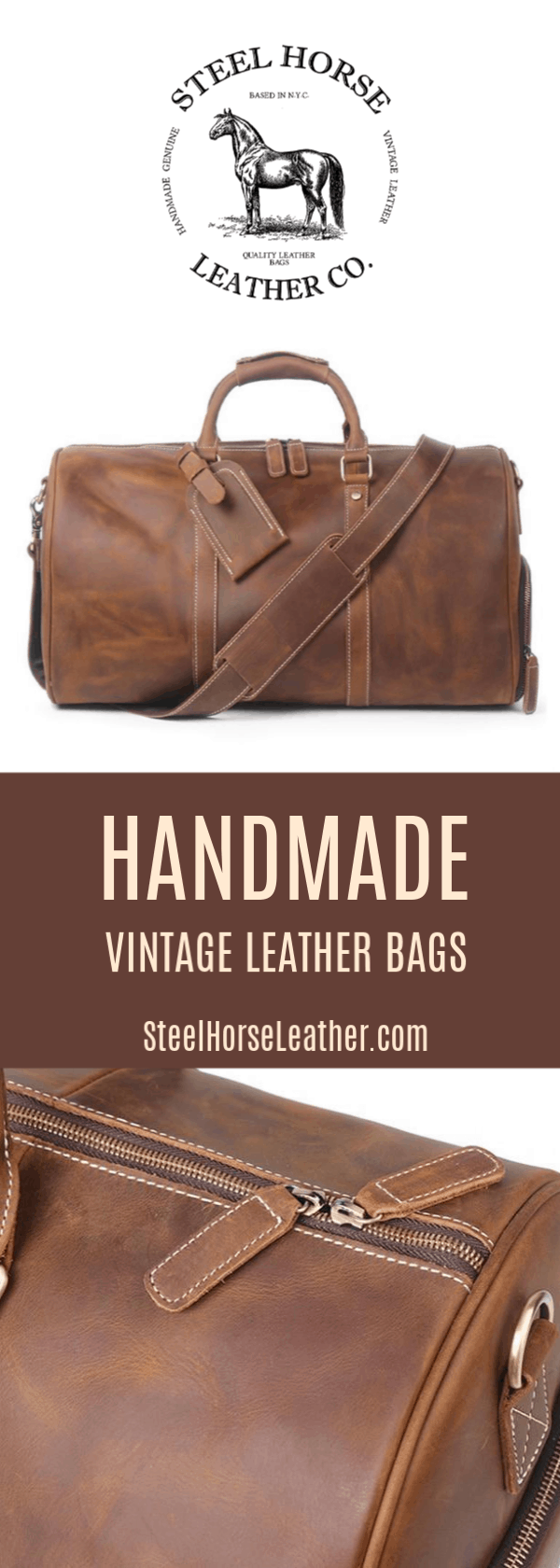 Steel Horse Leather - Wholesale Weekender Bag - Unisex - The Dagny Weekender | Large Leather Duffle Bag17