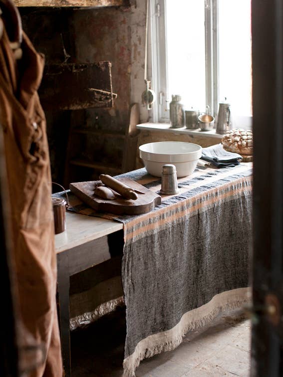 The Belgian Towel Fouta 110x180cm Black Stripe for wholesale by Libeco Home