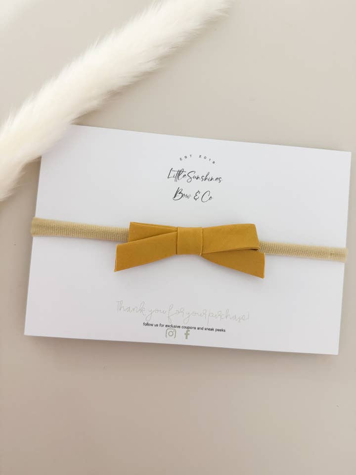 Mustard Petite Bow for wholesale by Little Sunshines Bow & Co