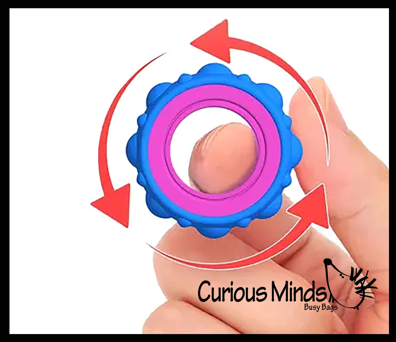 Curious Minds Toys - Venta al por mayor Pelota antiestrés - Niños - 1 Anillo Giratorio - Anillo Giratorio de Silicona Suave - Fidget Spi4