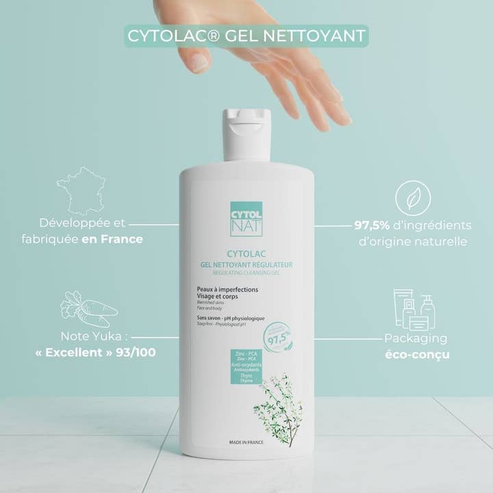 Laboratoires Cytolnat - Wholesale Facial Cleanser - CYTOLNAT - Cytolac Cleansing Gel - Oily to Combination Skin3