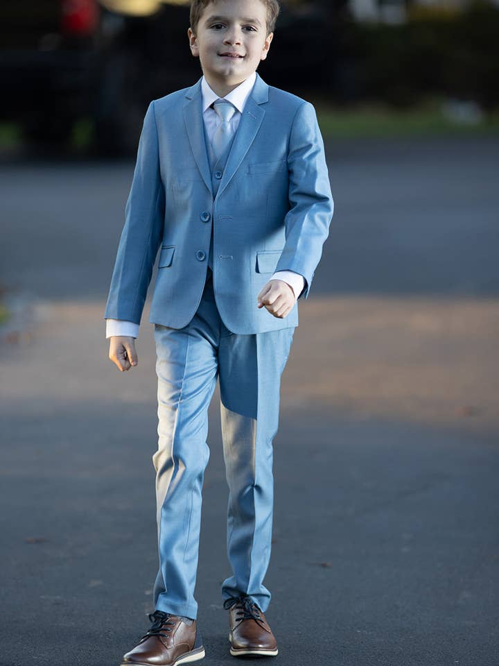 "Liam" Kids Denim Blue Suit (5-Piece Set) for wholesale by Cardi International