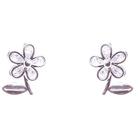 Diacly - Wholesale Stud/Post Earrings - Outlined Daisy Flower CZ Stud Earrings1