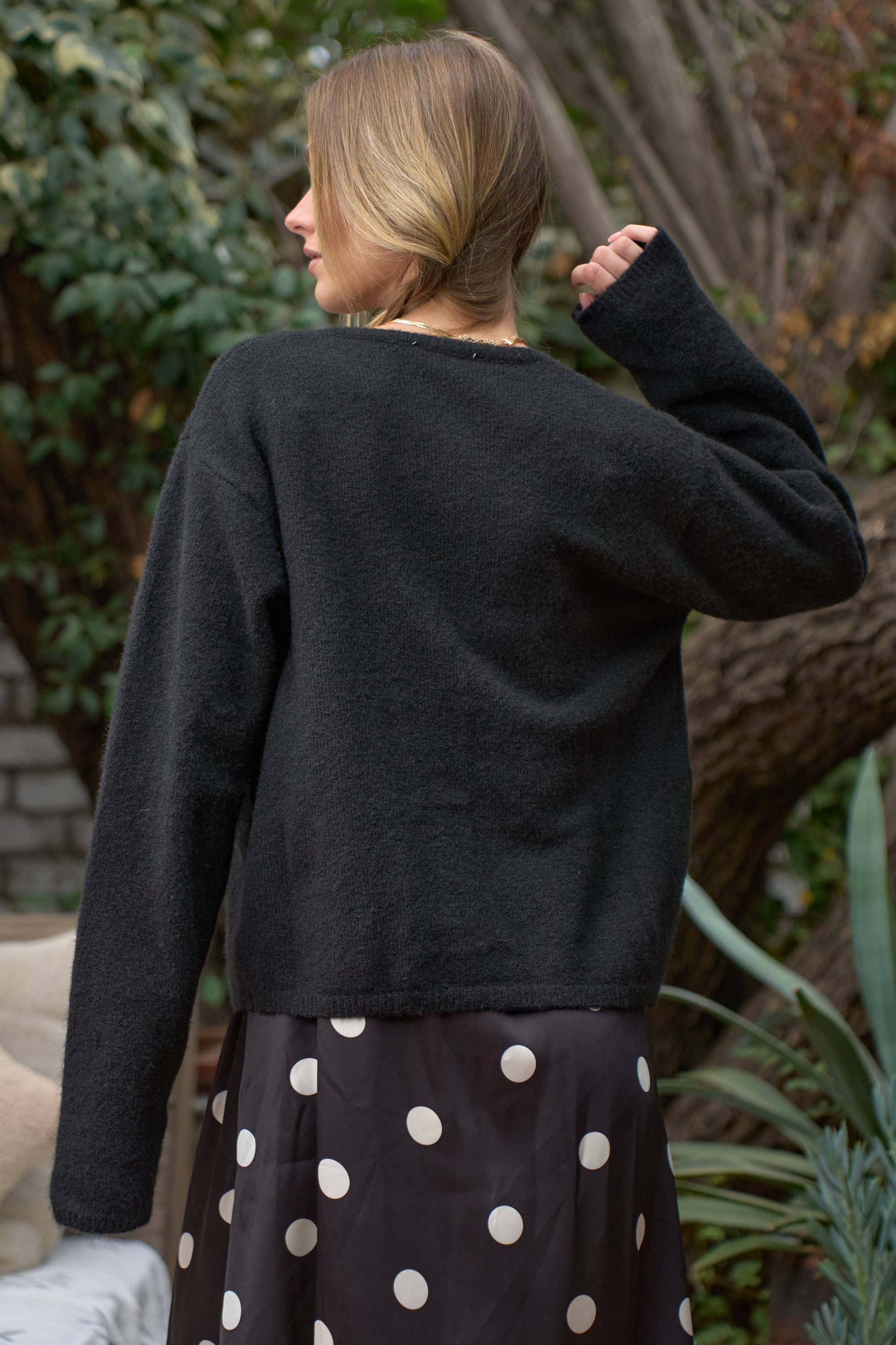 JADE BY JANE - Venta al por mayor Cárdigan - Mujer - CÁRDIGAN DE PUNTO LISO TALLA GRANDE CON BOTONES Y CUELLO REDONDO10