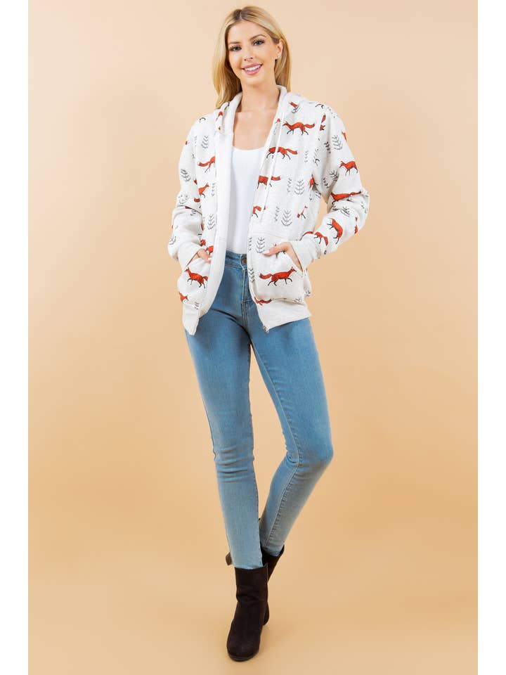 LA Soul - Vente Sweat à capuche – femme - Sweat à capuche à fermeture éclair Red Fox1