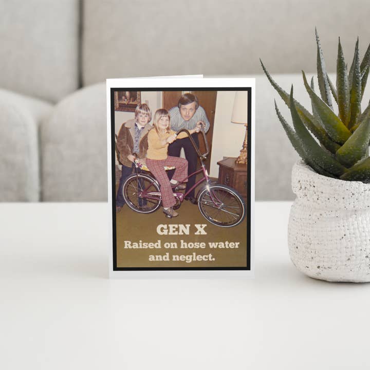 Raven's Rest Studio - Wholesale Everyday Greeting Card - Vintage 70s Greeting Card. Gen X Raised On Hose Water...2