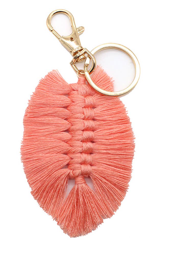 UNISHE – Großhandel Schlüsselanhänger – Damen – Buntes Makramee-Feder-Schlüsselbund MOQ 5PCS ACC14794