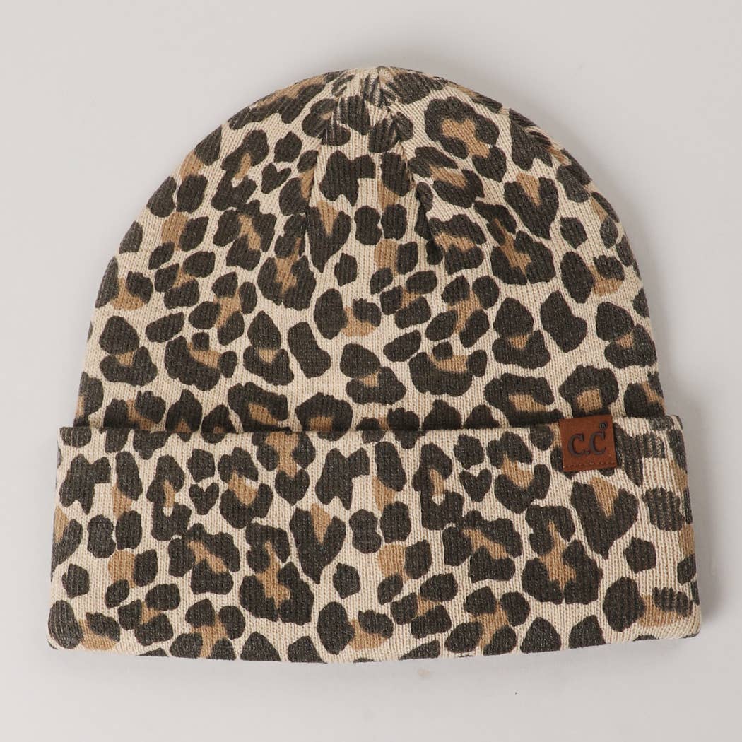LPD LEOPARD Pattern Trendy Knit Cuff Beanie for wholesale on Faire1