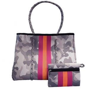 Modern and Chic Boutique Nadia Neoprene Tote + Clutch